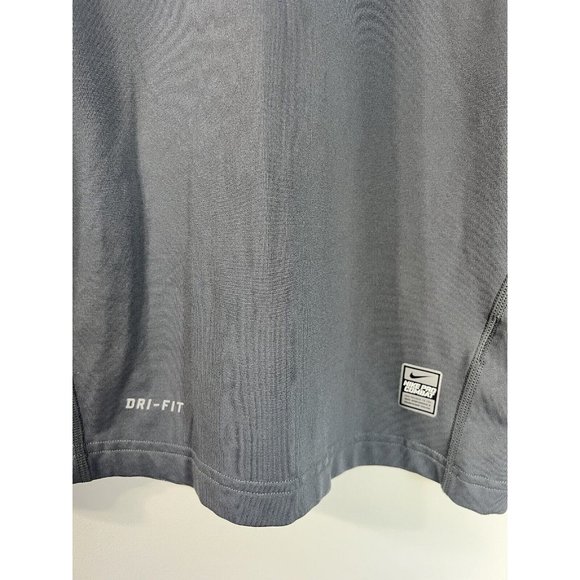 NIKE Pro Combat Fitted TShirt Small‎ Grey Mock Neck Long Sleeve Dri Fit - Picture 2 of 7